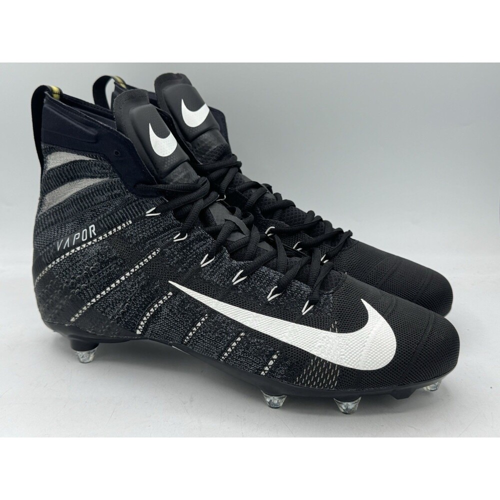 Nike Vapor Untouchable 3 Elite Flyknit Black White Football Men’s Size 12